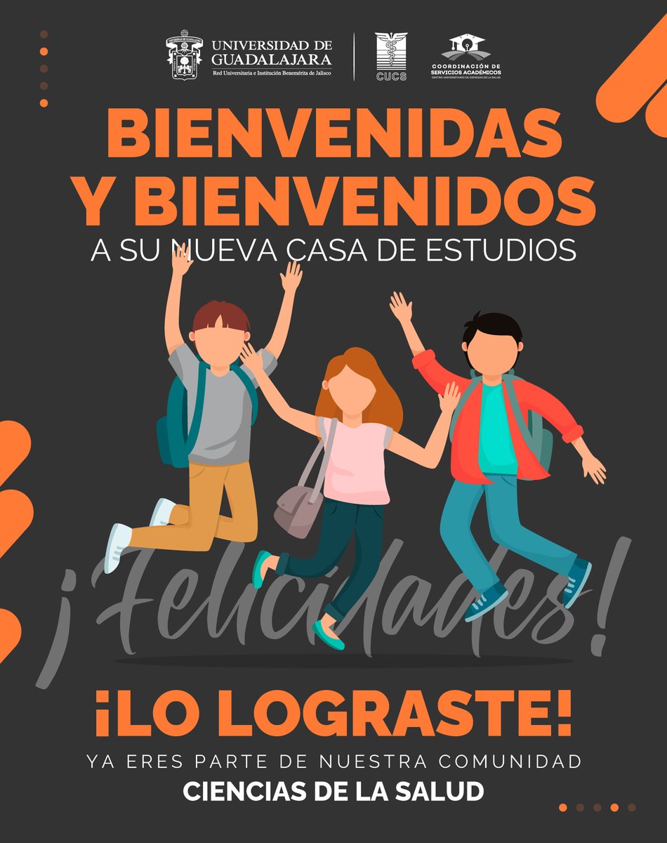 OficialCUCS's tweet photo. ¡Bienvenidas y bienvenidos a su nueva casa de estudios! Ahora ya forman parte de la #ComunidadCUCS. 🎉

Estamos muy felices de darles la bienvenida al CUCS y de formar parte de su camino. 🦁🥳 ¡Les deseamos mucho éxito en esta nueva etapa! https://t.co/N5beUEm7dp