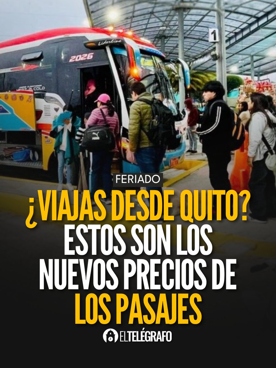 el_telegrafo's tweet photo. #Feriado I El descanso por el 10 de Agosto en Ecuador se da con un ajuste al costo de los pasajes interprovinciales. Consulta los valores actualizados. #LéaloEnET: https://t.co/vPPMsKAu6E https://t.co/IY0pntZ8do