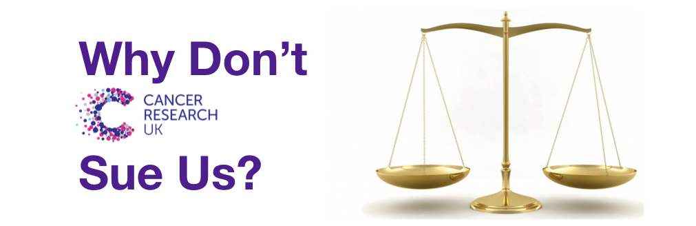 race_4_truth's tweet photo. A question we have been asked several times since launching the Race 4 Truth; “why don’t Cancer Research UK sue you?”
More here: https://t.co/OGttaBQVby
@CR_UK by name. Crooks by nature.
#CancerResearchUK #Facts #Honesty #Hypocrisy #LeszekBorysiewicz #MichelleMitchell #Truth https://t.co/OgACuZNzMk