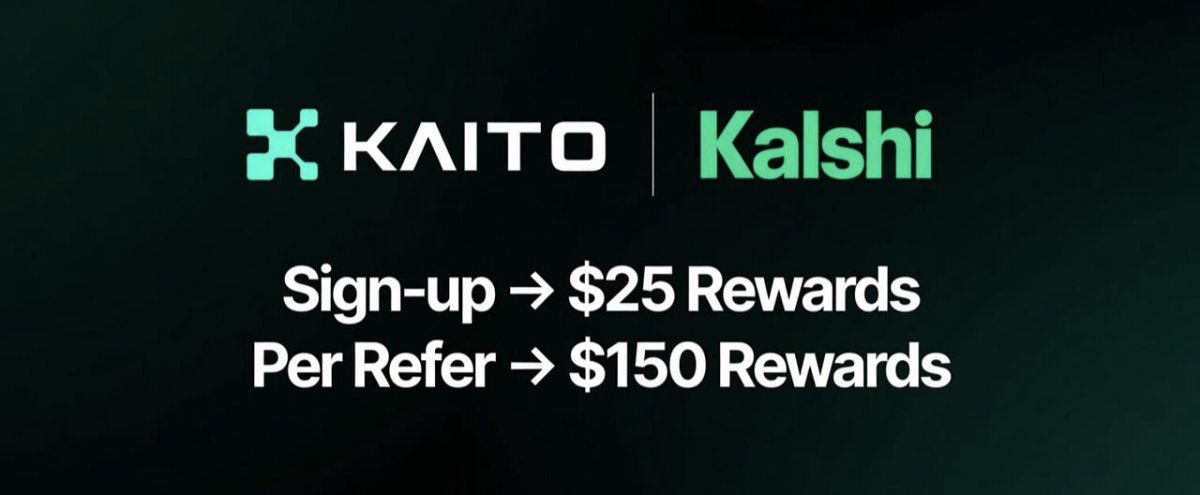 smolwyne's tweet photo. 🤯 Sign-up $25 and Earn $150 per Referral 🤑

– $25 sign-up bonus for US-based users
– $150 per referral for all countries (unlimited)

Kaito launched a new campaign with Kalshi.

If you're from the US, you'll get $25 for completing the tasks.

If you're from another country but can refer US-based users, you'll earn $150 per referral (unlimited).

• Now what to do for $25 👇

🔗  Create: https://t.co/J07mf2dCto

– Create a Kalshi account
– Complete KYC
– Deposit funds into Kalshi
– Make only $50 trading volume
– You'll receive $25
– Only US-based accounts are eligible

• $150 per referral (Any country)
You can refer US-based users from any country.
– Create a Kaito account
– Apply for the campaign
– You'll get a unique referral link
– Refer US-based users with your link
– You'll get $150 after your referral completes the tasks

😂 I shared this because somehow 3%+ of my impressions come from the US lol.

Jokes apart, I'm sharing this because if you have any friends or relatives in the US, you can send them your referral link and earn $150 per successful referral.

Also, if you're US-based and complete all the tasks using my referral link, I'll personally send you an extra $25, so you'll get $50 total for joining and completing everything.

That's it.

Do you know any US-based friends or relatives? 

Like, repost & share ❤️‍🩹