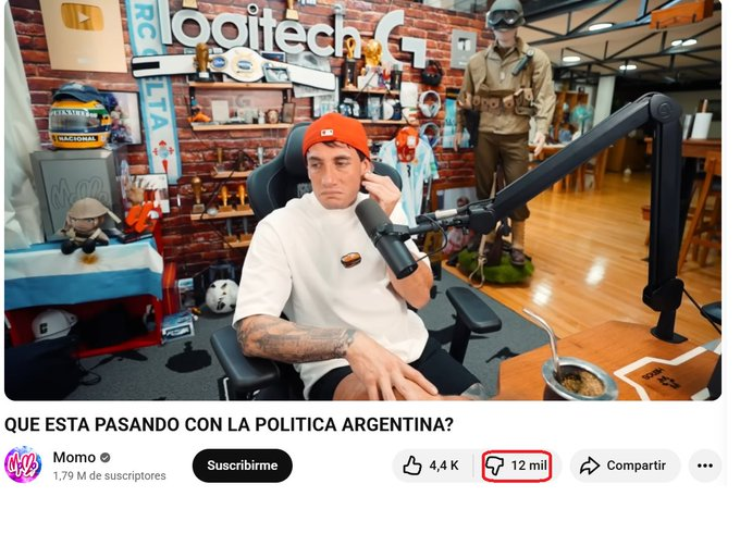 Domador___'s tweet photo. "Momo tenés mas dislikes que gente en la marcha" 

jajja lo destruyó 💀 https://t.co/zsqdESQEyg