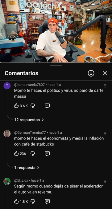 Domador___'s tweet photo. "Momo tenés mas dislikes que gente en la marcha" 

jajja lo destruyó 💀 https://t.co/zsqdESQEyg