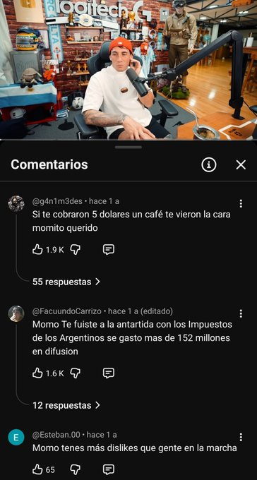 Domador___'s tweet photo. "Momo tenés mas dislikes que gente en la marcha" 

jajja lo destruyó 💀 https://t.co/zsqdESQEyg