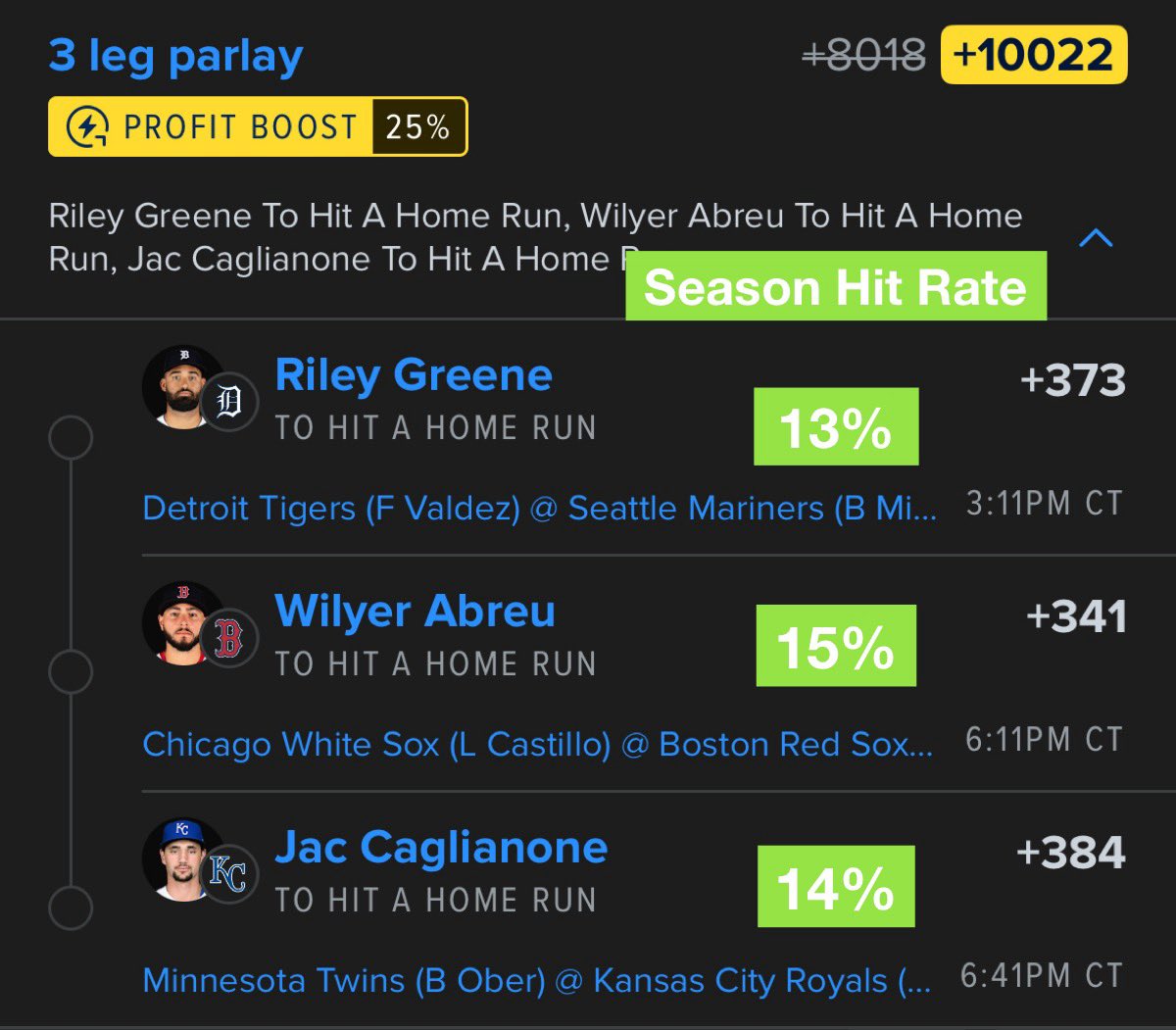 SmartPicksPro's tweet photo. 💣 MLB Home Run Lotto (+10022)

📊 Built with SmartPicks.

🔗 https://t.co/fRPMIDiymJ https://t.co/iW08swSoYv