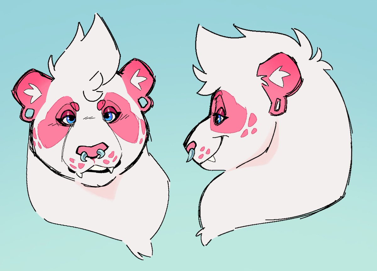 VibeStrike's tweet photo. @PepperPanda22 Hi, tysm!! 
I hope you don’t mind,,, I really like your OC and haven’t had an excuse to draw panda shapes yet, so I made these doodles for you!! 💕 https://t.co/TsVkbw5Hjn