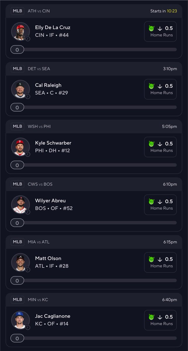 BookitWithTrent's tweet photo. OMFG I CAN PLACE MY NO HOMERUN LINEUPS ON PRIZEPICKS NOW 😭😭😭

THIS IS HUUUUGE. https://t.co/QYMGTm6gyX