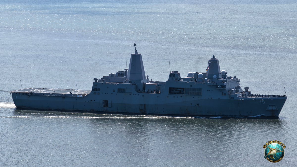 AirAssets's tweet photo. 11:00 EST 6 August 2026 the USS Mesa Verde (Green Table) LPD19 a San Antonio class amphibious assault ship returning to Norfolk from sea trials after spending 2 years of maintenance work in the shipyard. Welcome back crew and congrats on getting your ship back ! Hooyahh

#LPD19 #USSMesaVerde #USNavy #FleetForces #NAVSTA #NOB #NavalStationNorfolk