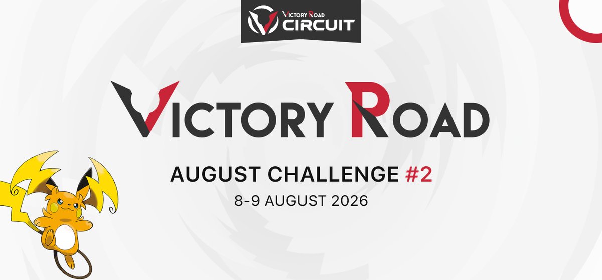 VGCVictoryRoad's tweet photo. Reminder of this weekend's VGC action! 🎮 #PokemonChampions

▶️ VR August Challenge #2 🌐🏆
⏰ Starts: 8 Aug @ 14:00 UTC
✍️ Sign-ups are still OPEN at https://t.co/1hcpfuHbZd
📖 Info: https://t.co/O0unvbjtsW

Good luck to all players in this event! 🍀 https://t.co/td5VGHV2Kh