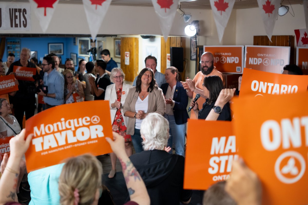 OntarioNDP's tweet photo. A packed room and roaring support at our Hamilton East—Stoney Creek Campaign Kickoff event last night! https://t.co/Rm2vsCOY76