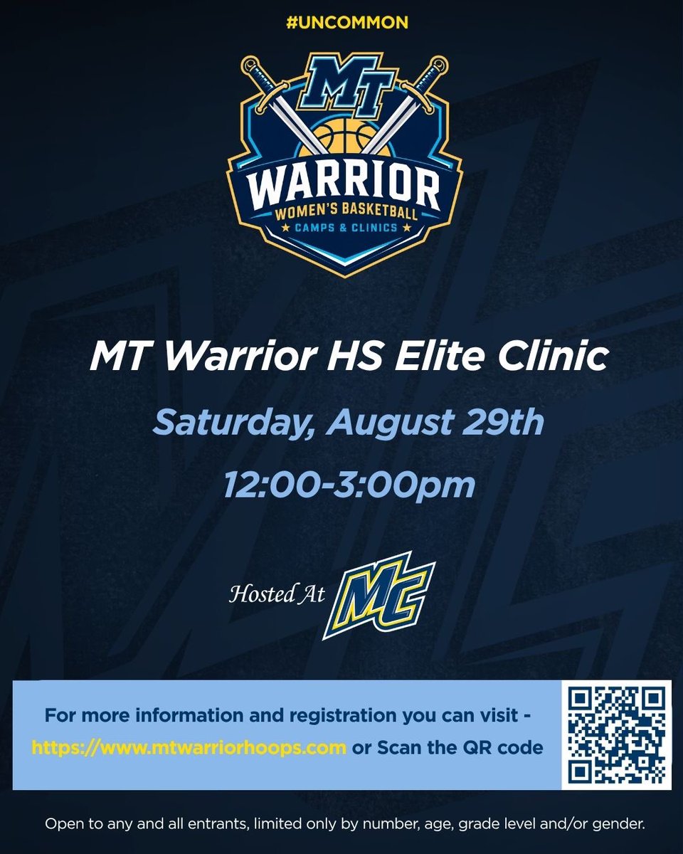 MerrimackWBB's tweet photo. 🚨New Date Alert🚨

The MT Warrior Girls High School Elite Basketball Clinic will be held at Merrimack College on Saturday Aug. 29 🏀

Make sure to secure your spot today:  https://t.co/a1VlEzOkbP 

#GoMack | #Uncommon https://t.co/oIDki2l6dI