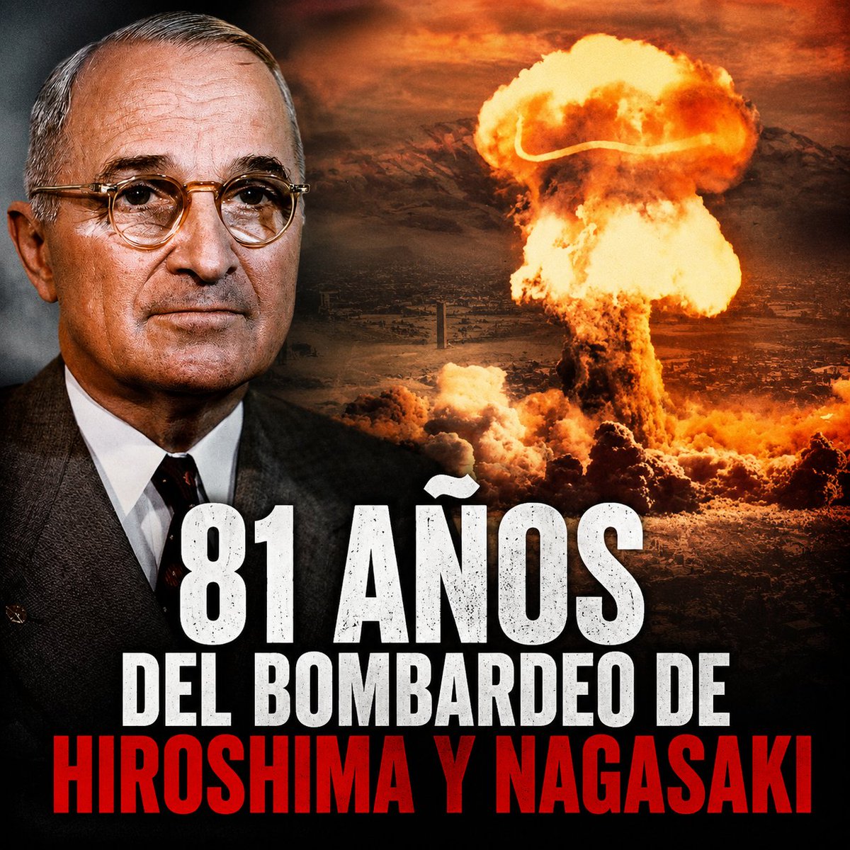 RedPlaneta2's tweet photo. #81 años del bombardeo de Hiroshima y Nagasaki 
¿FUERON REALMENTE NECESARIOS LOS BOMBARDEOS?

Hoy se cumplen 81 años de uno de los mayores crímenes contra la humanidad. El 6 y el 9 de agosto de 1945, EE. UU lanzó las bombas atómicas sobre Hiroshima y Nagasaki, asesinando a cientos de miles de civiles y convirtiéndose, hasta el día de hoy, en el único país que ha empleado armas nucleares contra población humana. Durante décadas se ha repetido que aquellos bombardeos fueron necesarios para obligar a Japón a rendirse y evitar una invasión que habría costado numerosas vidas estadounidenses. Sin embargo, diversos documentos, testimonios de altos mandos militares e investigaciones históricas han cuestionado seriamente esa versión. Con el paso del tiempo, la narrativa estadounidense se deshace de forma cada vez más acelerada, y es más que evidente que las bombas marcaron no solo el final de la Segunda Guerra Mundial, sino también el inicio de la Guerra Fría. +