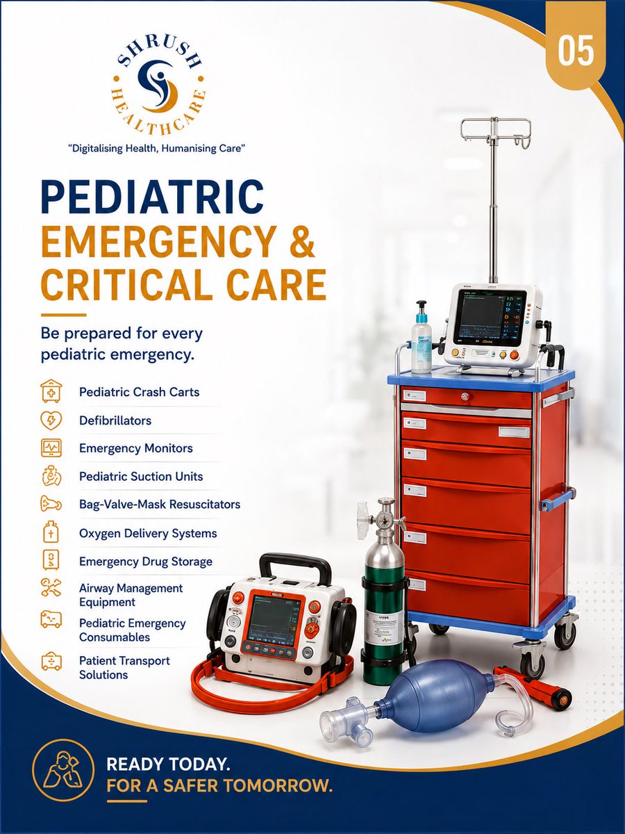 ShrushHealth's tweet photo. From pediatric OPD and NICU to emergency care, diagnostics, vaccination, hospital furniture, and digital solutions—Shrush HealthCare is your trusted partner for complete pediatric hospital solutions.
#ShrushHealthCare #PediatricCare #HospitalSolutions #MedicalEquipment https://t.co/MBPnSXeJlc