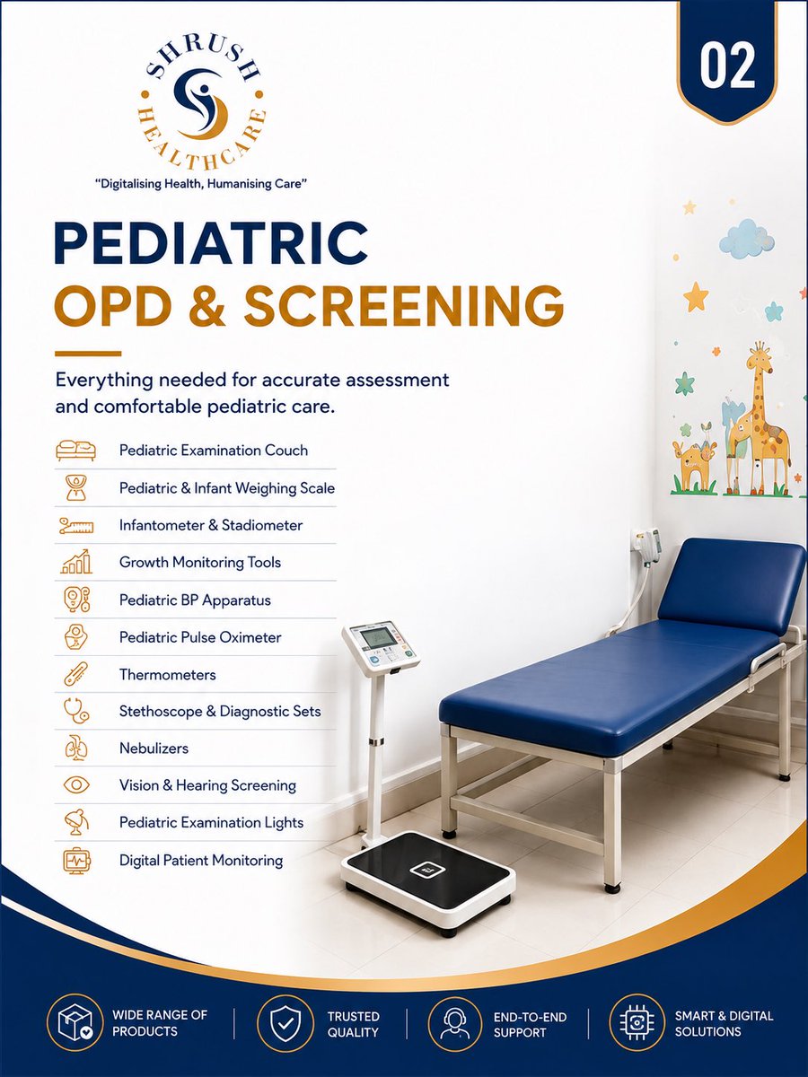 ShrushHealth's tweet photo. From pediatric OPD and NICU to emergency care, diagnostics, vaccination, hospital furniture, and digital solutions—Shrush HealthCare is your trusted partner for complete pediatric hospital solutions.
#ShrushHealthCare #PediatricCare #HospitalSolutions #MedicalEquipment https://t.co/MBPnSXeJlc