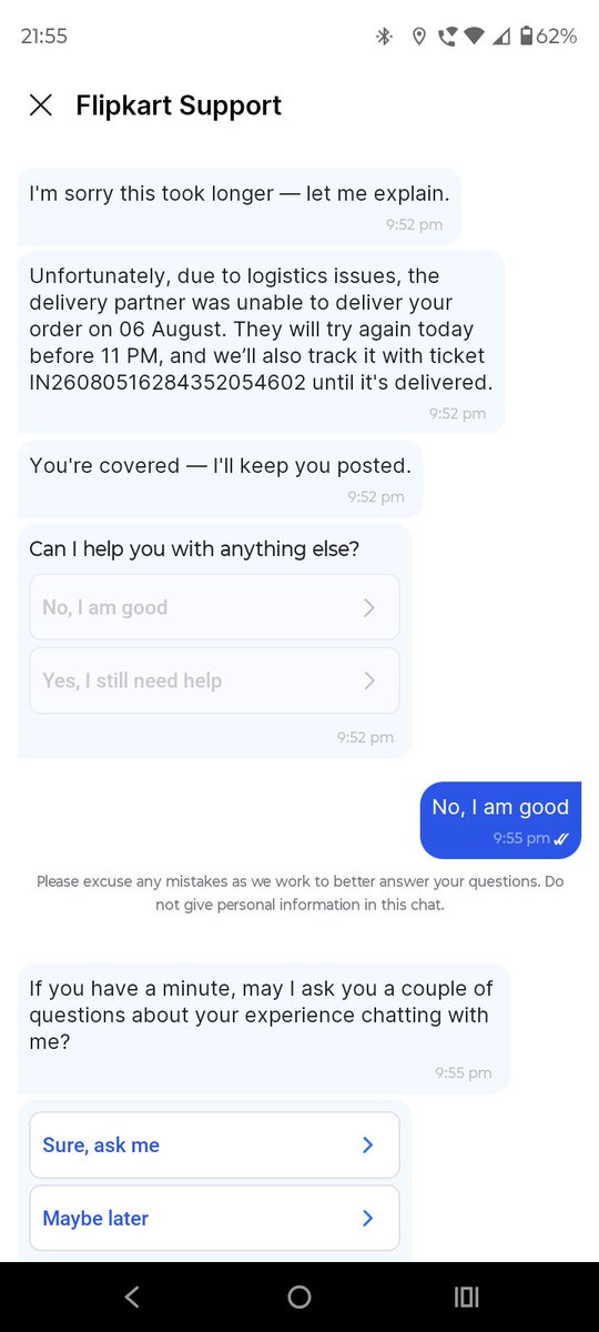 iamsreetam86's tweet photo. @flipkart delivery service continues to be pathetic."delivery partner couldn't deliver, will try again tomorrow" mssg for the last 2 days. And now reports suggest delivery charges may soon be added for all users. First fix the service, then think of charging customers. #Flipkart https://t.co/xclPgGhm6i
