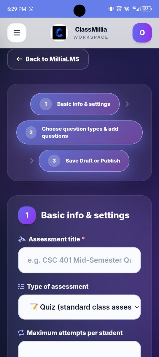 ClassMillia's tweet photo. 🚀 New feature rolling out...

During LMS quizzes and tests, students won't be able to leave the app, switch tabs, or copy questions to external AI tools.

Focused. Fair. Secure.

That's how assessments should be. 🎓
#ClassMillia #EdTech https://t.co/6JWzOoffwB