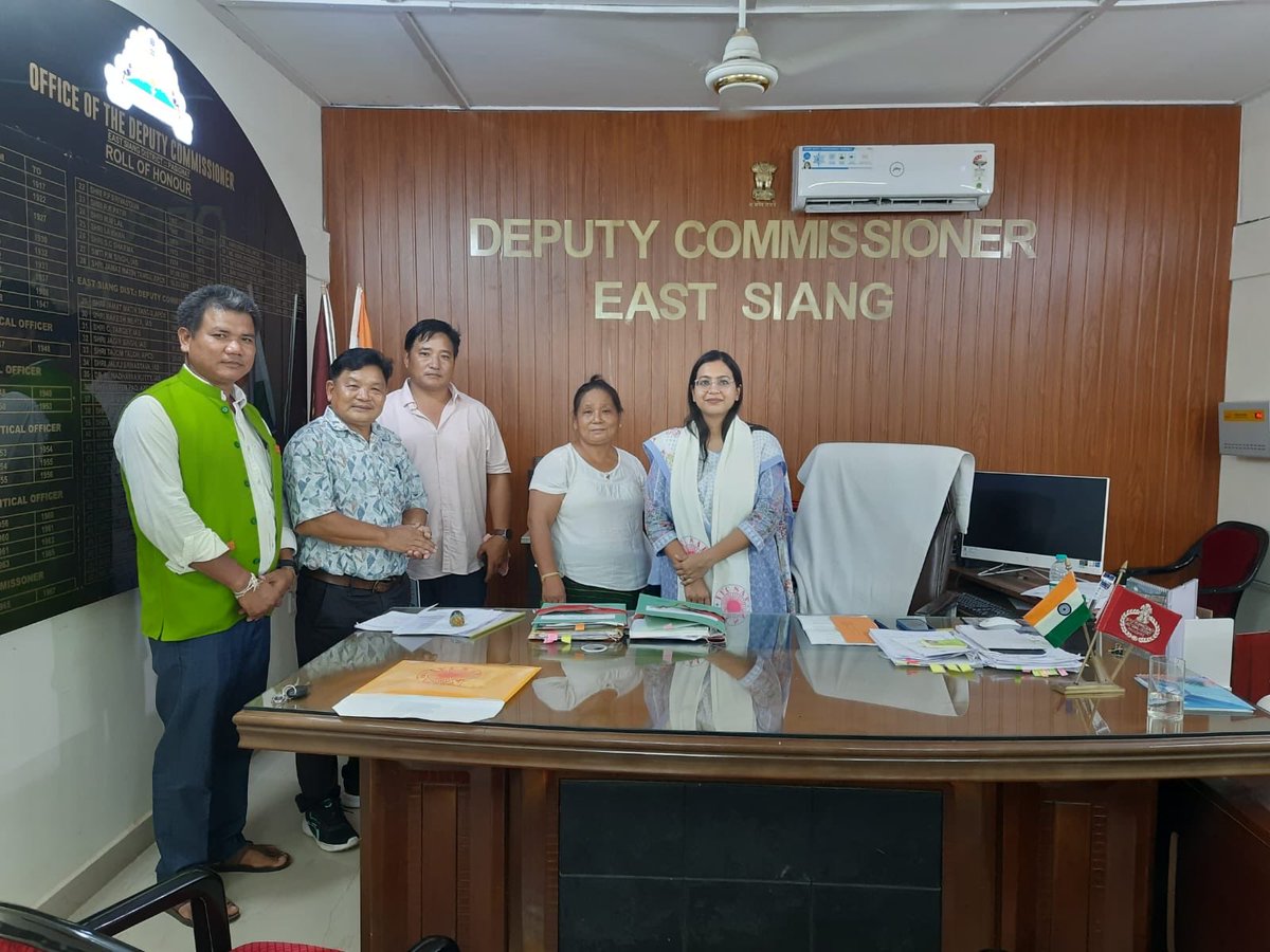 east_siang's tweet photo. The District Administration, East Siang sincerely thanks the Indigenous Faith & Cultural Society of Arunachal Pradesh (IFCSAP) for its generous contribution of ₹3,16,350 towards the relief and rehabilitation of flood-affected families in the district. The cheque was handed over to DC East Siang, Smti Sonalika Jiwani, IAS, by an IFCSAP delegation led by Shri Olom Perme, Vice President, Youth Wing, CEC IFCSAP. Such acts of solidarity and collective support strengthen our relief efforts and bring hope to affected communities. #EastSiang #FloodRelief #CommunitySupport #ArunachalPradesh