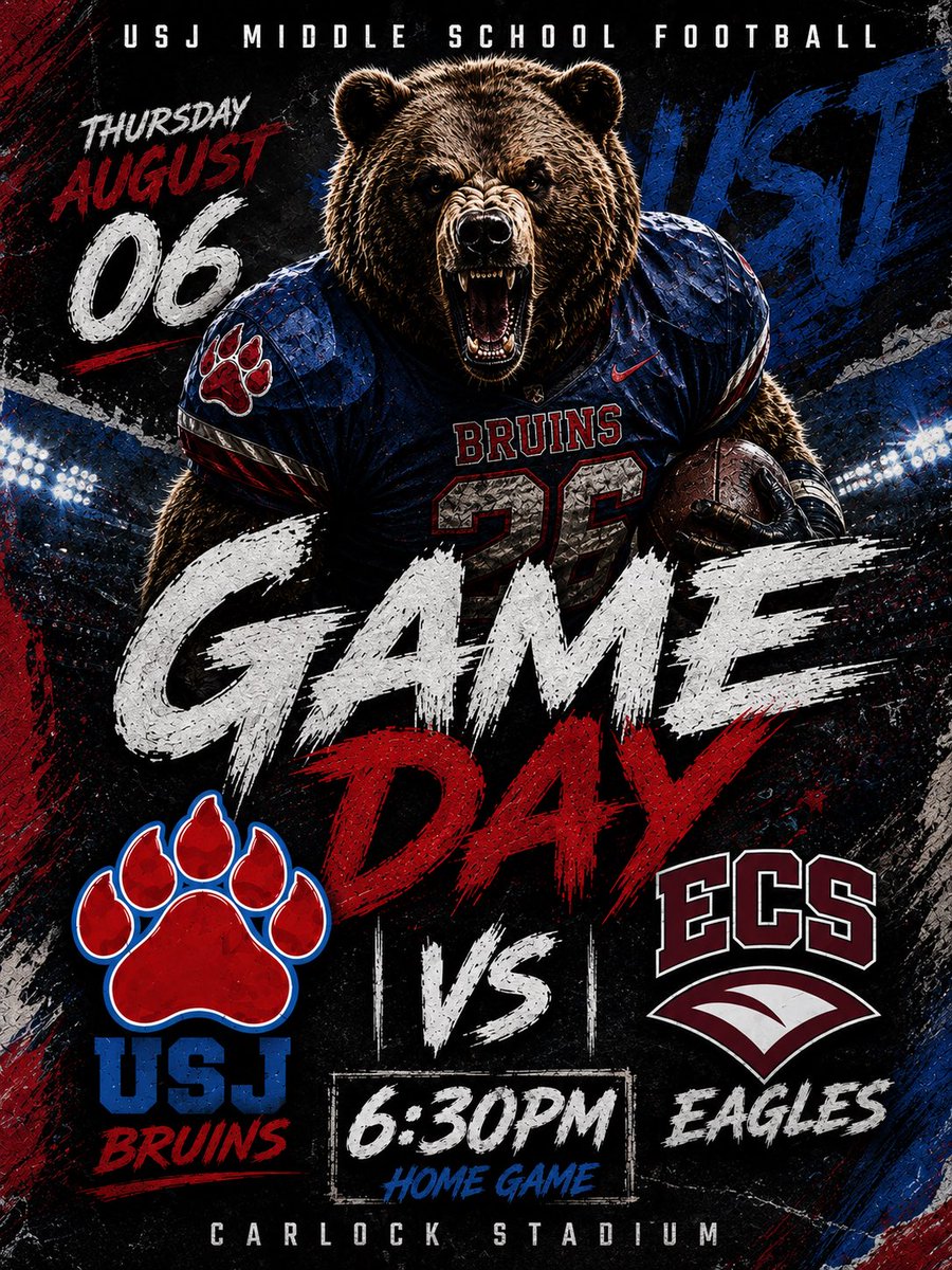 MiddleUsj's tweet photo. It’s game day ‼️‼️‼️
Opening up at home vs ECS. Come out to support our middle school athletes ‼️ https://t.co/KGblKYqgTC