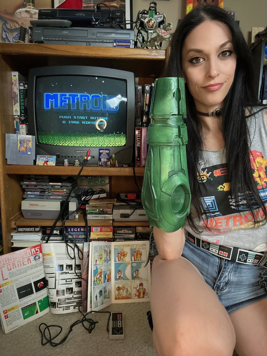 christinarose_e's tweet photo. Happy 40th Birthday to Samus and Metroid, released in Japan August 6, 1986! 🥳 The NES release followed August 15, 1987.

Metroid revolutionized non-linear exploration over linear gameplay and remains one of the most influential games ever made. It follows the galaxy’s greatest space bounty hunter, Samus Aran, into the labyrinthine fortress-planet Zebes to stop the Space Pirates from replicating stolen Metroid organisms. A profound sense of isolation is brilliantly captured during Samus’ descent into Zebes, reflected in its sprawling, interconnected world. 

Progression is deliberately blocked, requiring players to search for power-ups like the Morph Ball that unlock previously unreachable areas. That design philosophy became the foundation for countless games and helped establish what would later be known as the “Metroidvania” genre.

The title combines “metro” and “android,” and Alien director Ridley Scott’s film was cited as a major influence. Composer Hirokazu Tanaka, who created the brilliantly minimalist score, is also credited with suggesting the twist that Samus was a woman. There are five possible endings depending on completion time, rewarding an early form of “speedrunning” by revealing Samus’s identity in the third through fifth endings.

My first exposure to Metroid was actually Captain N! 😆 There, the chief antagonist is Mother Brain operating out of the asteroid base “Metroid.” Other villains like Ridley appear, but Samus herself only shows up in the comics. I loved playing the game at my friend’s house, though I didn’t own it growing up. There are two label variants (the gray being in the NES, and the yellow on display in the photo).
 
I was quite fortunate to grow up with heroines like Samus, who is one of the greatest characters in all of gaming. ❤️
