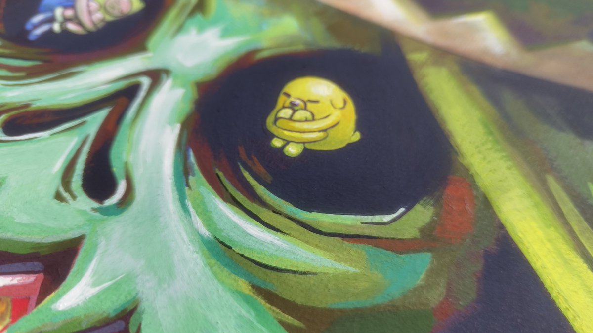 Ricardo69108172's tweet photo. I’ve been practicing with watercolors and gouache, and I experimented by making this "Adventure Time" fan art. Lately, I’ve been painting a lot of green things.
#adventuretime #thelich #watercolor #gouache #adventuretimefanart https://t.co/94C7oVFrZt