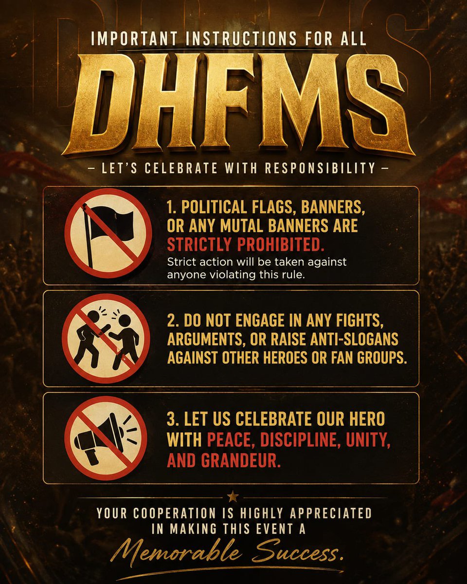 Srmap_dhfm's tweet photo. IMPORTANT INSTRUCTIONS 🚨
#Dookudu4K #Varanasi @urstrulyMahesh https://t.co/kzeAEPOkS5