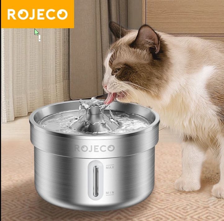 Petworldcart's tweet photo. Keep fresh, clean water flowing for your furry friends!  The ROJECO Stainless Steel Pet Fountain features a hygienic stainless steel design, quiet operation, and continuous water circulation to encourage healthy hydration for cats and dogs. 

#PetWaterFountain #PetHydration https://t.co/eFUim260ts