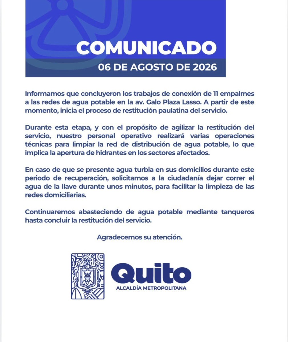 fotopine's tweet photo. .@aguadequito Saludos. Los moradores de toda la parroquia Kennedy seguimos esperando el restablecimiento del servicio de agua potable y ya sin las 11:30 y ni siquiera el agua turbia o sucia para los baños tenemos! No existen tanqueros como mencionan en su otro comunicado. https://t.co/RqiQyce2Og