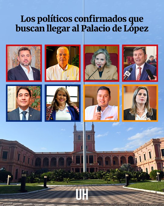 npyoficial's tweet photo. ¿QUIÉN DE ESTOS OCHO SERÁ EL PRÓXIMO PRESIDENTE DE 🇵🇾?

Ocho políticos se encuentran en carrera con miras a la Presidencia de la República para las elecciones generales de 2028.

🔺 Vía @UltimaHoracom 

#NPY #NosConecta https://t.co/bEhWUFN4Mx