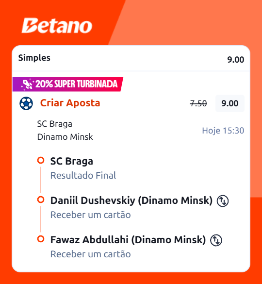 Betano_BR's tweet photo. BRAGA x DINAMO MINSK
👉 Receber um cartão: Daniil Dushevskiy (Dinamo Minsk) e Fawaz Abdullahi (Dinamo Minsk) & Resultado Final: Braga
📲 https://t.co/Dcs1I2goLK
#Confia #Betano https://t.co/nL8I3cQ6Nz