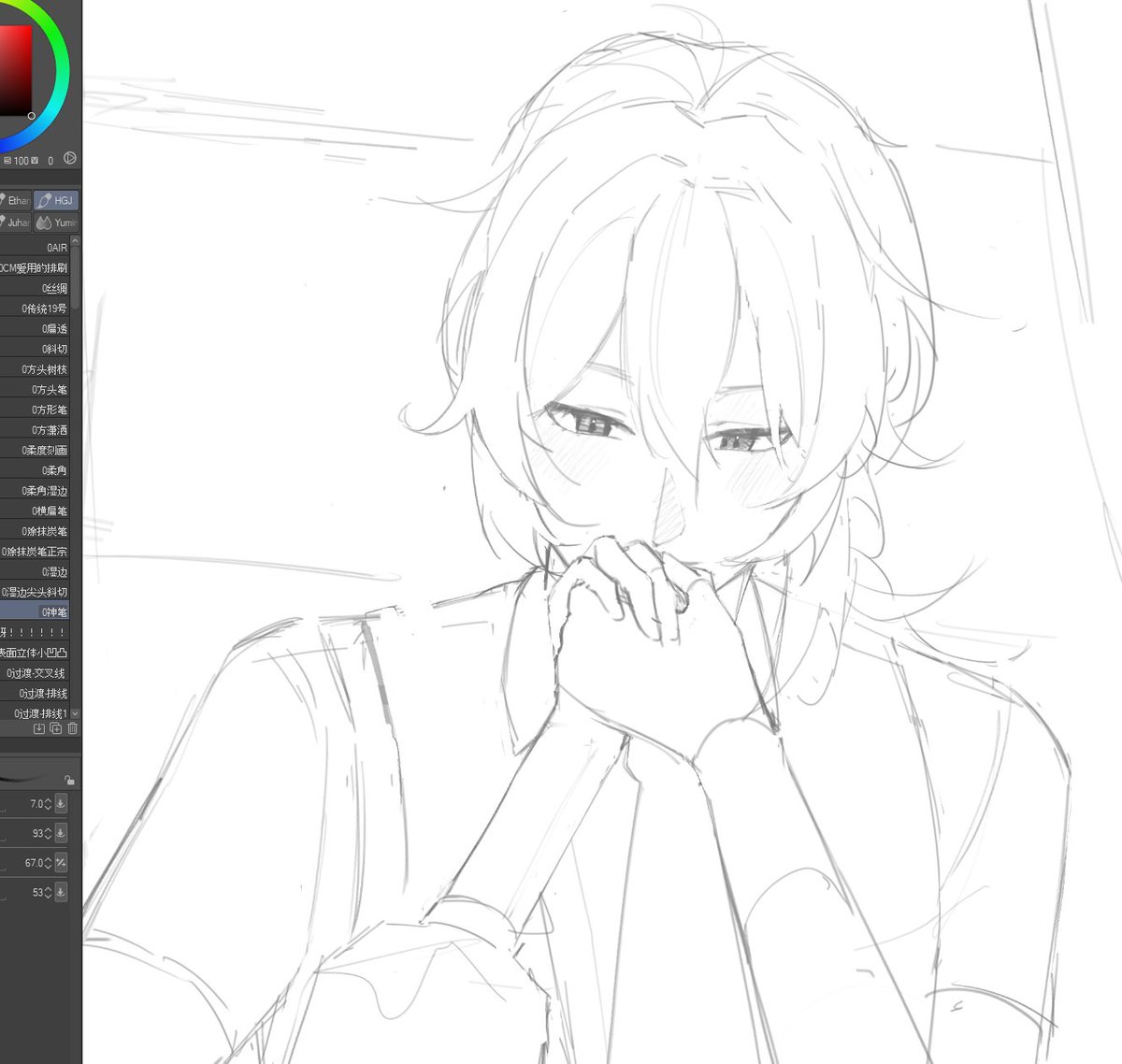 Acryphy's tweet photo. wip 
#jealuc #jean #diluc https://t.co/NBis50DXxu