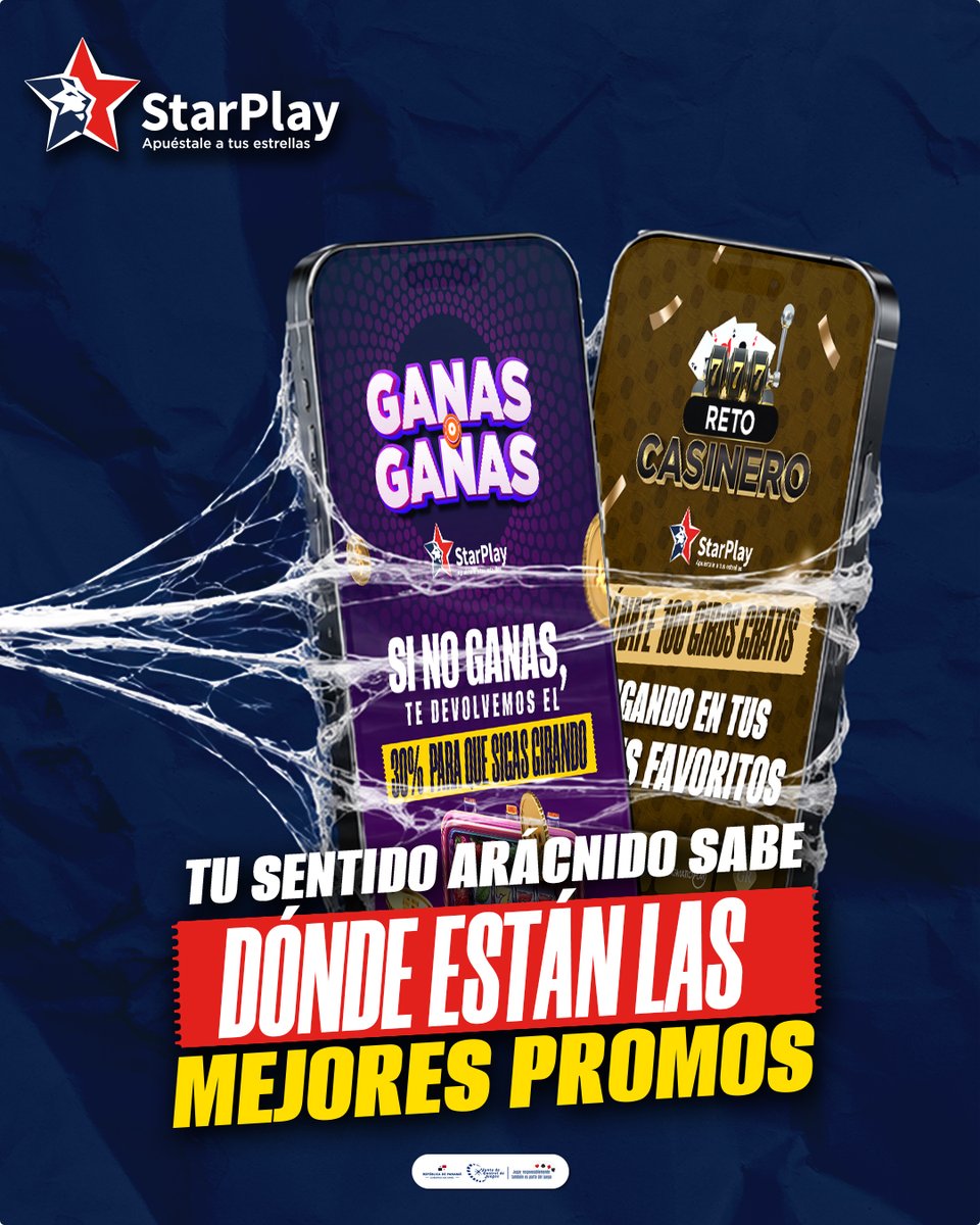 starplaypa's tweet photo. 🕷️ Hay promos que no se dejan pasar... tu sentido arácnido lo sabe. 🕸️ Cashback, giros gratis, segundas oportunidades y muchas formas de seguir buscando ese chen chen.

Entra a StarPlay y aprovecha cada una. 🔥💰​

#StarPlay #ApuéstaleATusEstrellas #Panamá #CasinoOnline #Slots https://t.co/yZZMTj75qR