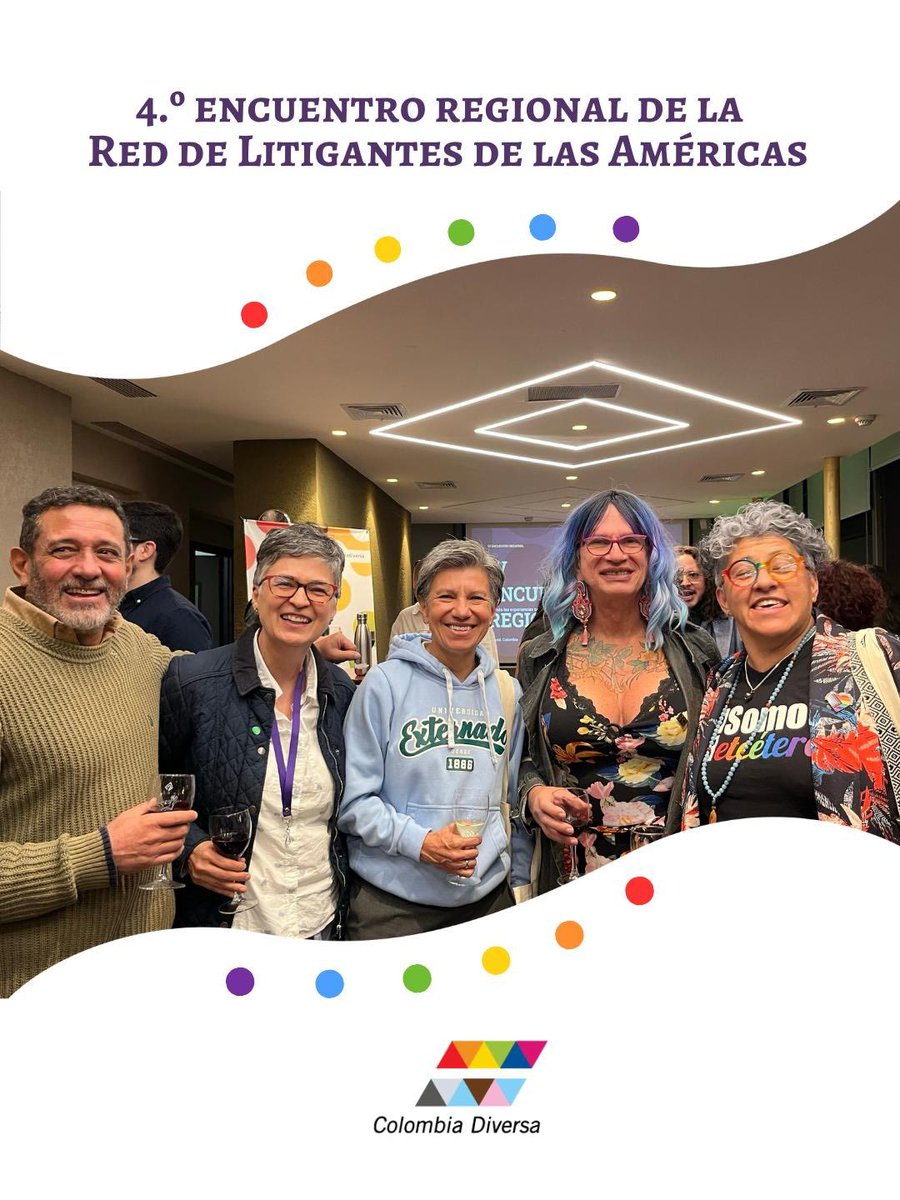 ColombiaDiversa's tweet photo. Así fue el 4º Encuentro Regional de la Red de Litigantes LGBTI+ de las Américas, la alianza especializada en el litigio estratégico y la incidencia jurídica para la defensa de los derechos LGBTI+ en las Américas. Desde @ColombiaDiversa fuimos co-anfitrionas del evento. 🤓 https://t.co/v8Xv3S7r20