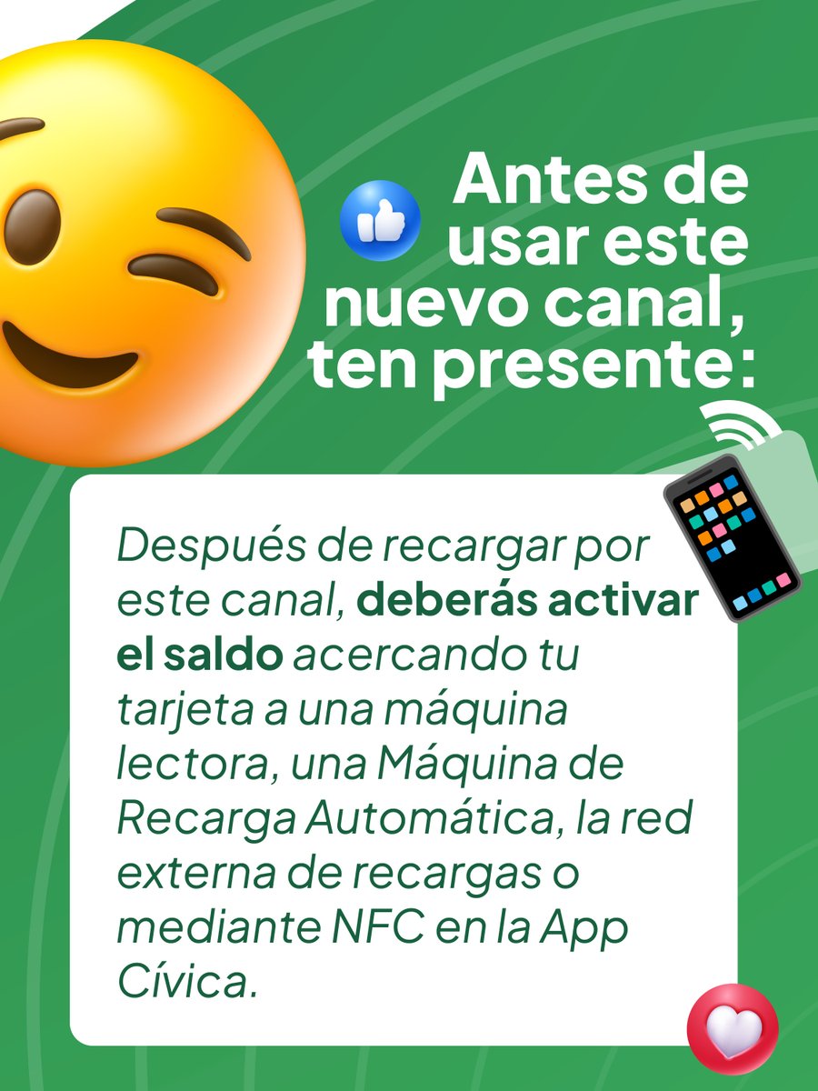 metrodemedellin's tweet photo. 📲💳 ¡Recargar tu tarjeta Cívica ahora es más fácil!

Ya puedes hacerlo por WhatsApp, de forma rápida, segura y disponible las 24/7. ✅

Conoce cómo funciona ⬇️ https://t.co/6qwEIfIkeV