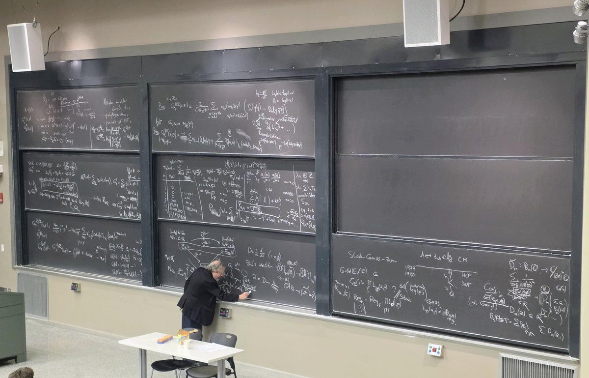 mathandcobb's tweet photo. In a very emotional moment, after Zagier's talk during the "Gross-Zagier conference, 40 years later", the organizers played a video that Dick Gross recorded before his recent passing. https://t.co/xyDPJLwXMD