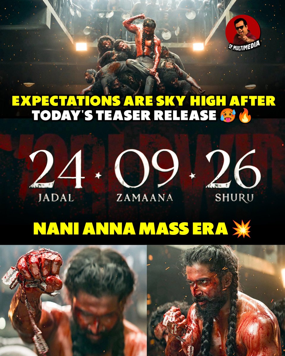 SPC_Reviews's tweet photo. Mad vundhi teaser theatres blast eh 🥵💥 

#TheParadise #Nani #SrikanthOdela #Trending #ParadiseTeaser #Viral #SPMultimedia https://t.co/jzL0Li6Wce