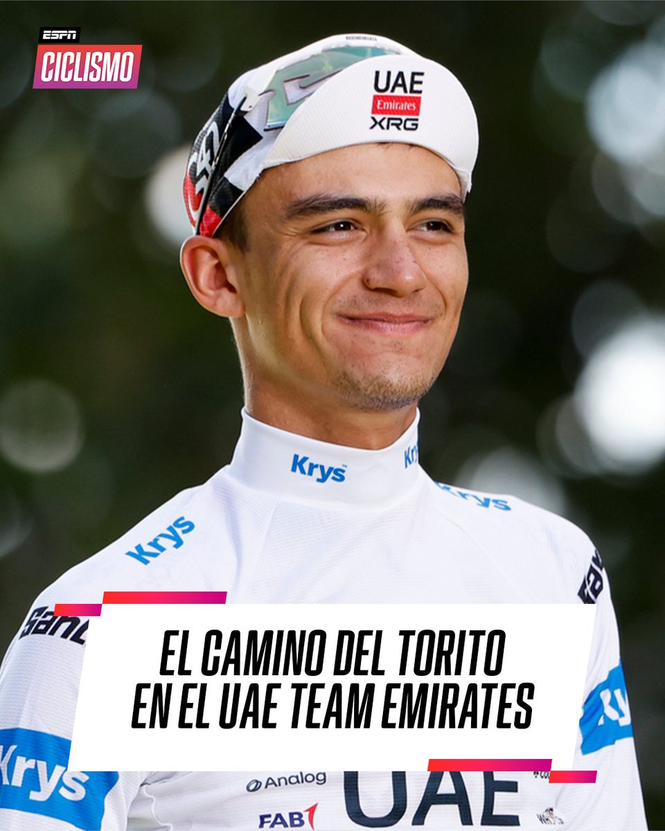 ESPNCiclismo's tweet photo. Desde su aparición en el Tour Down Under 2024 hasta la fecha, Isaac Del Toro fue creciendo y sumando éxitos en el UAE. ¡Y esperen para ver lo que se viene! 🐂🇲🇽

✅ 30 victorias profesionales
 🇮🇹 2° en el Giro 2025
🇫🇷 3° en el Tour 2026 https://t.co/kKLPpx8UOF