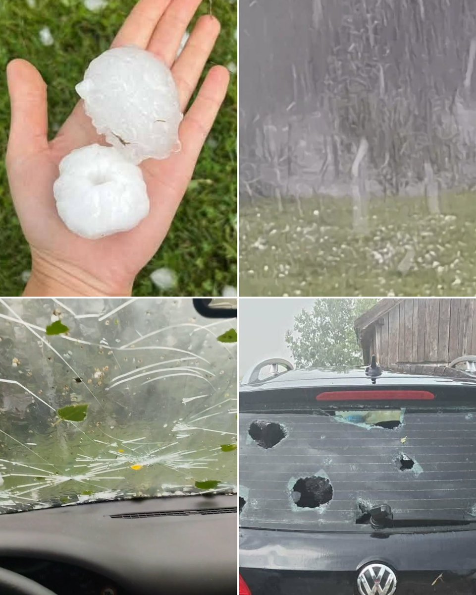 thepolandnews_'s tweet photo. Przez województwo warmińsko-mazurskie przechodzą gwałtowne burze z gradem o średnicy dochodzącej do 7 cm. 

Największe szkody odnotowano w okolicach Lubomina i Ornety, gdzie uszkodzonych zostało około 10–15 budynków oraz kilka samochodów. Strażacy zabezpieczają zniszczone dachy i usuwają skutki nawałnic. W całym regionie odnotowano już ponad 200 interwencji związanych z połamanymi drzewami, lokalnymi podtopieniami i uszkodzeniami spowodowanymi przez silny wiatr.