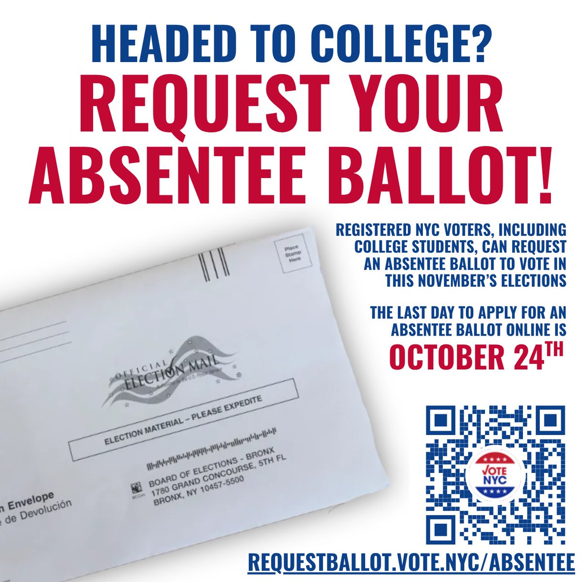 Sully4Assembly's tweet photo. Before heading back to campus, make sure to request your absentee ballot 🗳️

If you won’t be home in time for Election Day, you can request your ballot online so it can be mailed to you up at college 

Simply go to https://t.co/9yKLrgYd4M to get request yours today! https://t.co/LPmun20BBk
