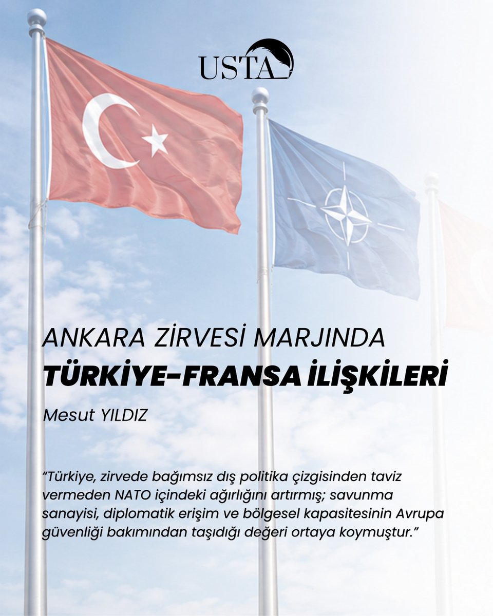 ustadorg's tweet photo. ANKARA ZİRVESİ MARJINDA TÜRKİYE-FRANSA İLİŞKİLERİ

🖊️ Mesut YILDIZ, kaleme aldı.

📃Hemen okuyun ↙️
https://t.co/uS1IOttKkF https://t.co/bnrV40oc9g