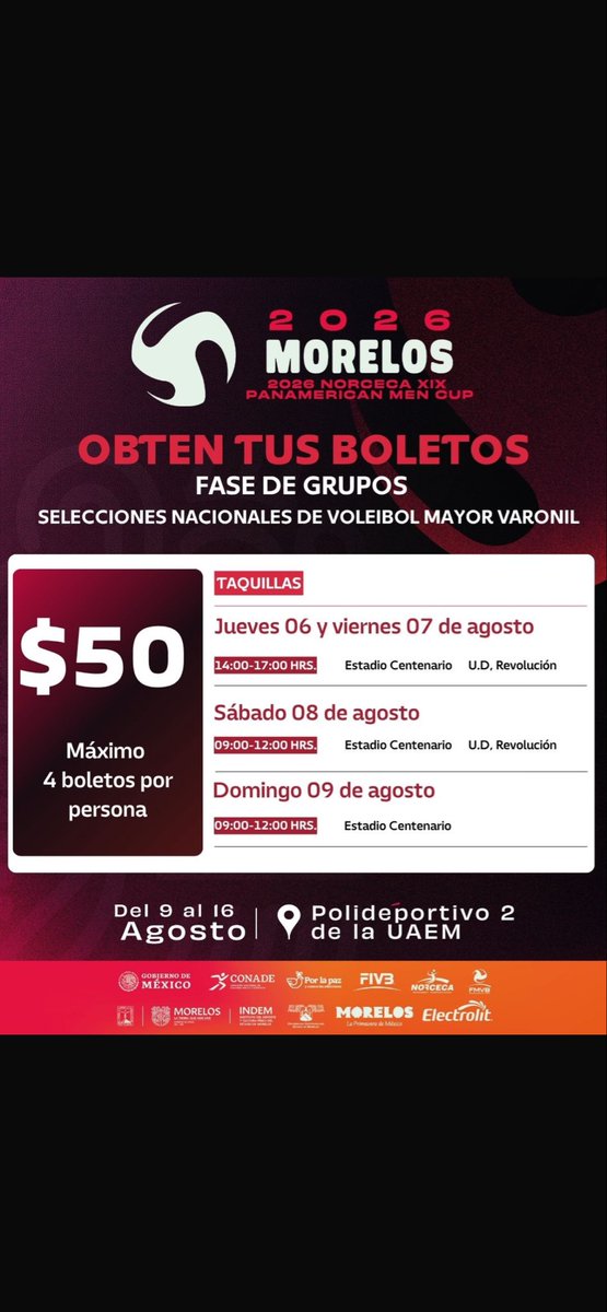 Gilalcala's tweet photo. Aquí los puntos de venta para el mejor torneo del Año 
2026 MORELOS https://t.co/9Rq4A290Dn