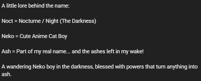 LoserGrail's tweet photo. @NoctNekoAsh  Please for the love of GOD tell me that you didn't write this edgy 12 year old, undertale ass oc backstory for your name at the ripe age of 30+ years old PLEASE😭😭😭😭😭😭

 "Ash = Part of my real name... and the ashes left in my wake!"

CORNY ASFFFFFF💀💀💀💀💀 https://t.co/tpPSjsEWxO