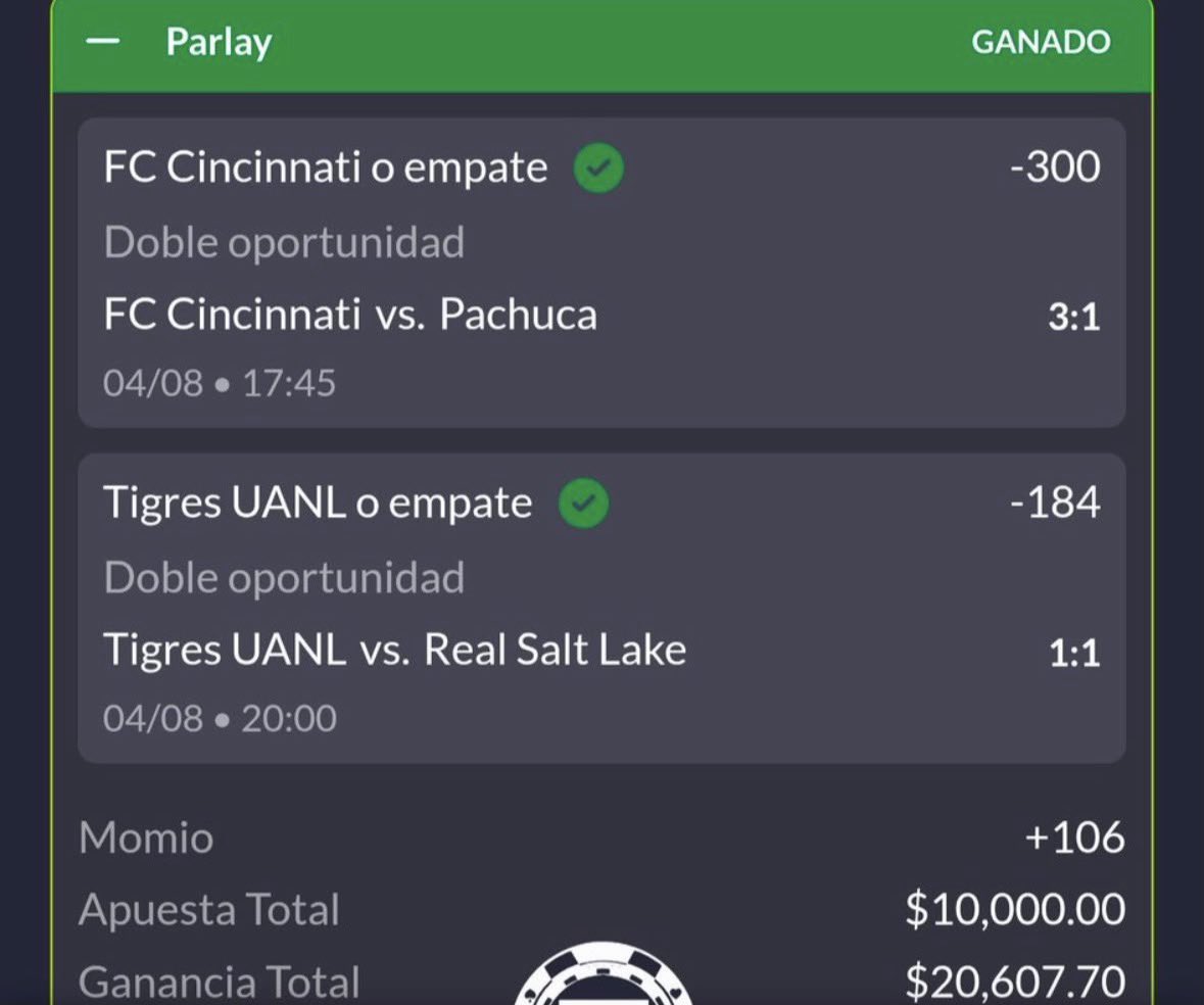 DonPick1's tweet photo. HEMOS COBRADO LAS 2 JUGADAS FUERTES DE LEAGUES CUP ✅✅✅

75 INTERACCIONES Y DAMOS LA DE HOY GRATIS 🔒

VAMOSSSSSSSS 💸💸💸💸 https://t.co/MTH3uH4cqL