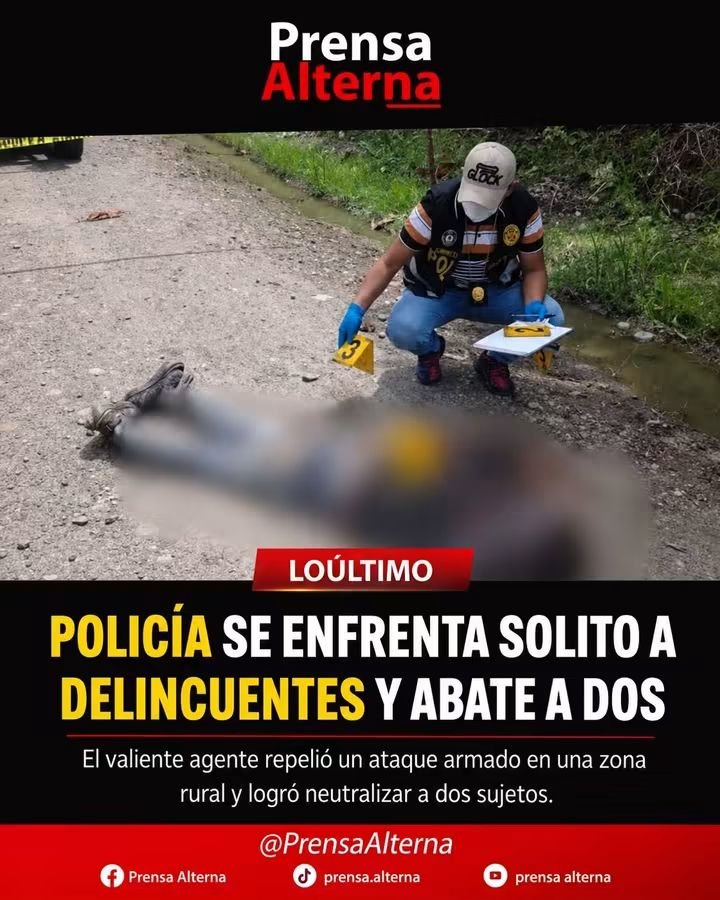 susana_bozzo's tweet photo. 🚨🇵🇪 POLICÍA SE ENFRENTA SOLO A SEIS DELINCUENTES Y ABATE A DOS DURANTE ASALTO EN MADRE DE DIOS

Un suboficial de la Policía Nacional del Perú frustró un asalto en plena carretera tras enfrentarse, él solo, a una banda integrada por seis delincuentes armados en el distrito de Inambari, región Madre de Dios.

El hecho ocurrió alrededor de las 5:00 a. m., cuando el agente se dirigía a su centro de labores a bordo de un vehículo de transporte público que fue interceptado por los asaltantes. Según la Policía, los delincuentes lograron cometer el robo y, cuando intentaban escapar, el efectivo hizo uso de su arma de reglamento, originándose un intenso enfrentamiento.

Como resultado del tiroteo, dos presuntos delincuentes fallecieron, mientras que los otros cuatro lograron huir del lugar.

Durante las diligencias, las autoridades encontraron una escopeta sin número de serie, una pistola marca Baikal y cuatro cartuchos cerca de los cuerpos.

La Policía Nacional continúa con las investigaciones y las operaciones para ubicar y capturar a los demás integrantes de la banda.

#MadreDeDios #PNP #Inseguridad #Policiales #Perú