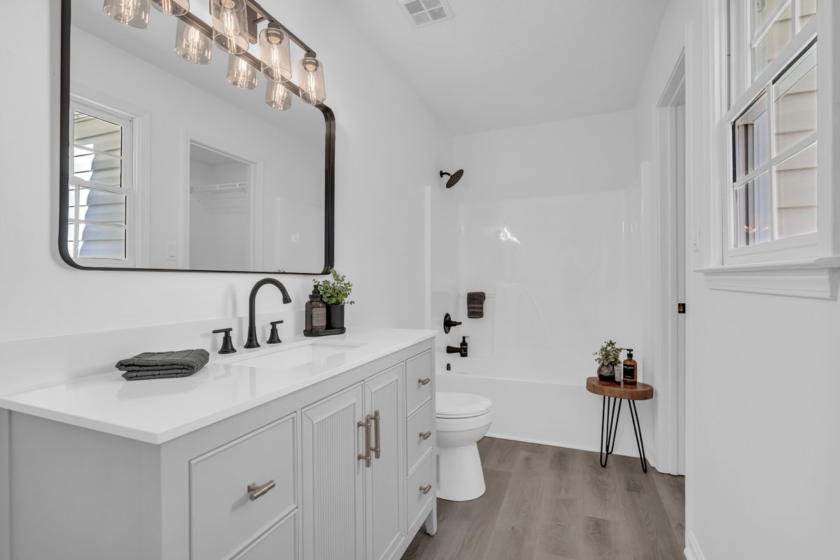 94re1's tweet photo. Outcome: As with a lot of renos, you often go into them planning only to do x, y, and z, but end up doing a lot more. Sometimes it's due to things you weren't expecting, but other times it's "mission creep". 

For example- we do basic cosmetics, but now the kitchen really stands out as being outdated. So we redo the kitchen, but now the bathrooms stick out like a sore thumb. Ok, so at this point we might as well redo the bathrooms too. Before you know it you've done a full reno top to bottom.

This isn't always a bad thing, as in some cases doing the full reno does make the most sense. But it's something to keep in mind on the front end when you're underwriting a deal with the plan to do a partial reno/cosmetics only. 

Regardless, that's what happened here. We ended up doing a full reno, new roof and everything. Opened up the kitchen/floor plan as well. Spent 59k. Listed it for 349k, dropped it to 339k after a month, couple weeks later took an offer for 335k w/ 7.5k in seller paid closing costs. Hold time 159 days, net profit 58k.