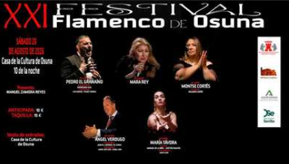 flamencotickets's tweet photo. 29 Aug at 22:00
XXI Festival Flamenco de Osuna
Pedro El Granaíno, Mara Rey, Montse Cortés and Ángel Verdugo
María Távora
Casa de la Cultura de Osuna (Osuna, Seville)
https://t.co/cD0A3utHAp
#FlamencoTickets #Seville https://t.co/NeldPcOyhW