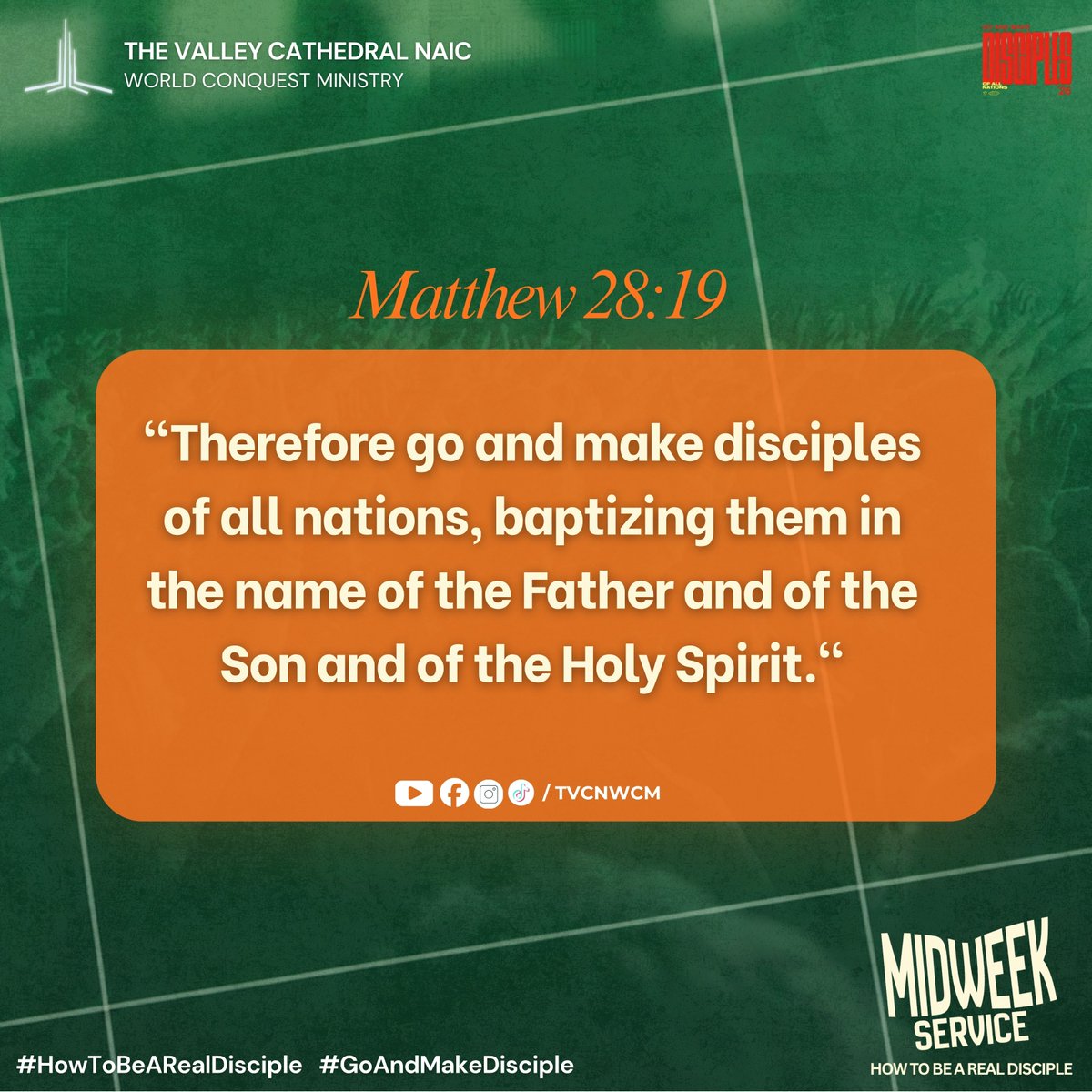 TVCNG12's tweet photo. Being a real disciple doesn't stop at following Jesus, it continues by leading others to Him.
#MidweekService #HowToBeARealDisciple #GoAndMakeDisciple #WinSoulsAndMakeDisciples2026 https://t.co/m30iszI4HF