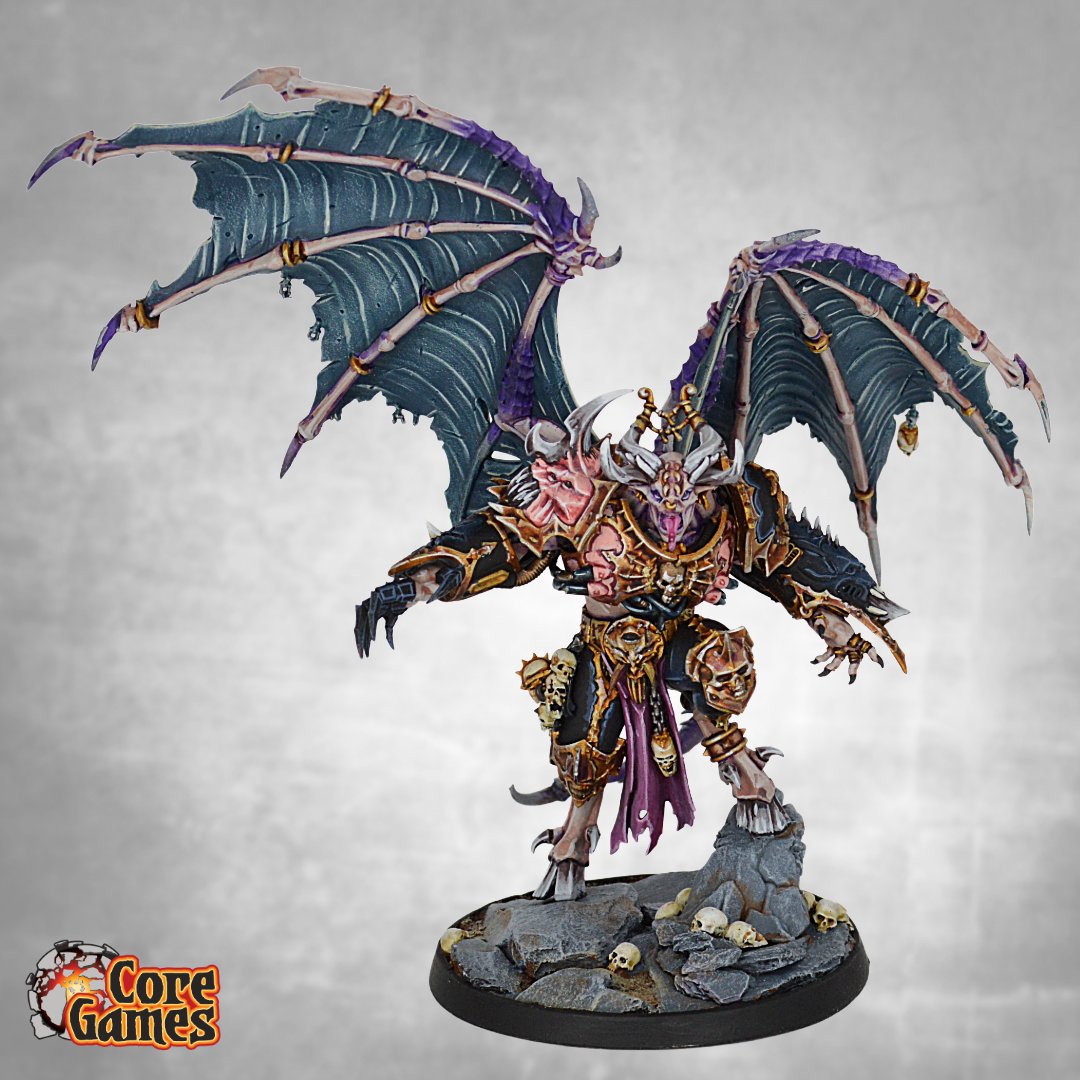 CoreGamesEvents's tweet photo. Winged daemon prince from my personal collection. Finished using the Eavy-Archive guides for Fulgrim and Emperors Children. https://t.co/mZdloS2elP