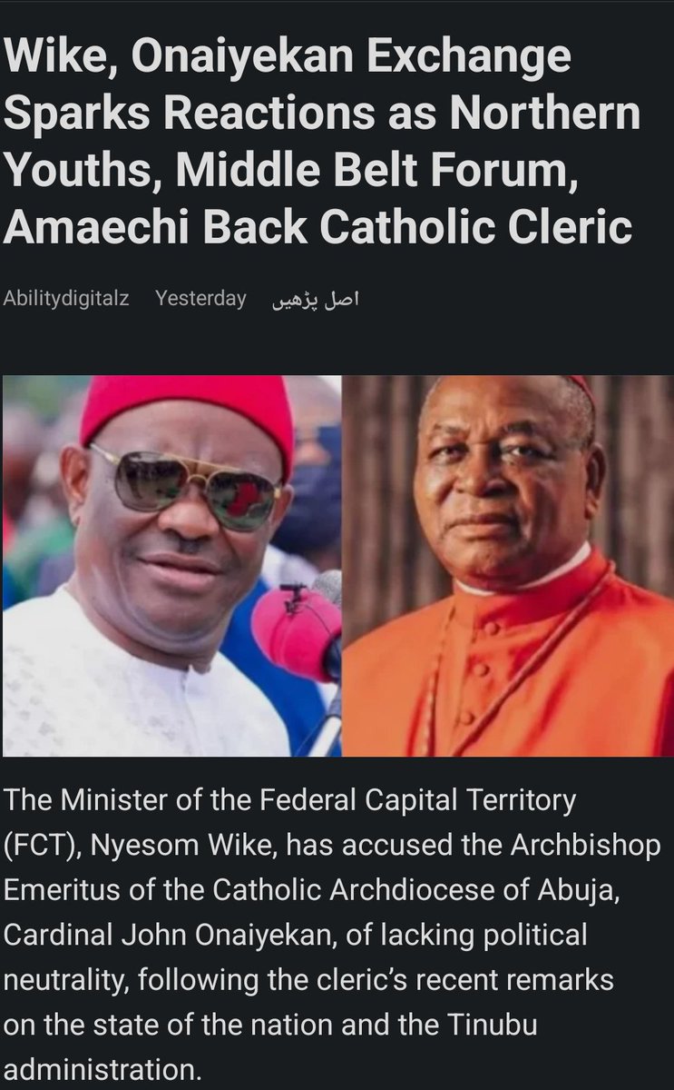 okofca's tweet photo. His grace the Arch Bishop must not keep quiet in the face of political misgovernance with the country being dragged backwards by both the jihadists agenda and political adamancy.
If speaking out against unfair system is the definition of political partisanship then,the Bishop and other clerics must speak out ceaselessly like Bishop Tutu of south Africa.