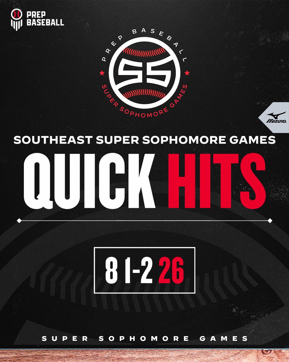PrepBaseballTN's tweet photo. #๐๐๐๐๐๐๐: ๐๐ ๐๐ฎ๐ข๐๐ค ๐๐ข๐ญ๐ฌ ๐
The Volunteer State was well represented at the 2026 Southeast Super Sophomore Games at LakePoint Sports on August 1-2.
Read up on some of Tennessee's standout performers with in-depth scout notes, video, data, and more. โคต๏ธ
๐: https://t.co/XR29HXQGKt || @PrepBaseball