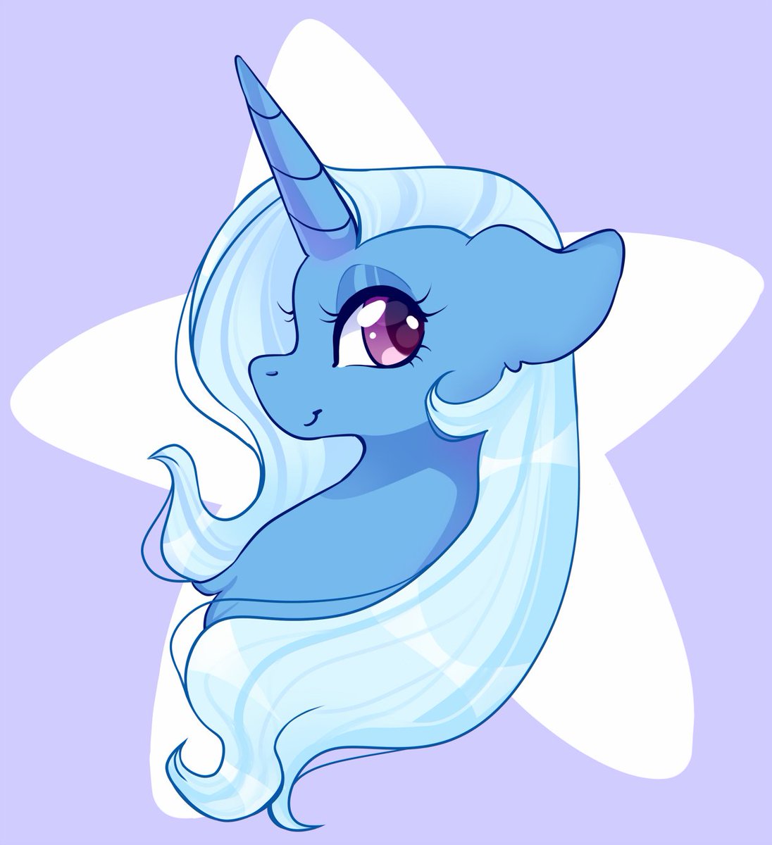 Winniebeeart's tweet photo. Here's a Trixie to match the Starlight I did the other day 💜💙  

#mlp #mylittlepony #trixielulamoon #mlpg4 https://t.co/U6CLHUi0Yq