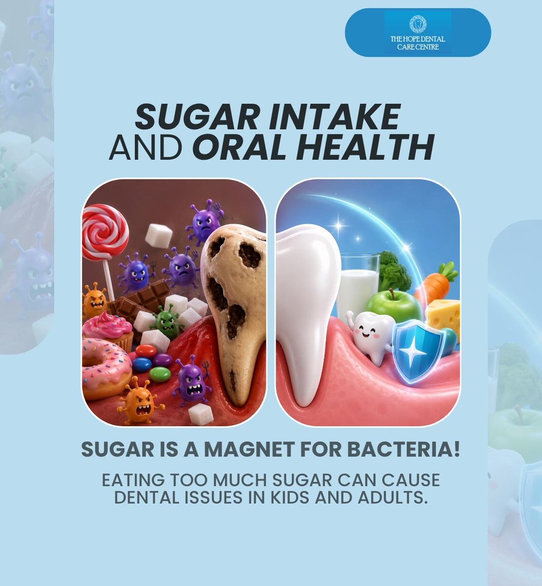 HopeKanata's tweet photo. Sugar is found in many foods, and eating too much sugar leaves a sticky residue behind on your teeth that saliva cannot wash away. Make sure to brush and floss properly after eating sugary foods to protect your teeth..
.
.
.
https://t.co/jBkwlKrqsh
343-803-6333 https://t.co/dyJENK4ucA